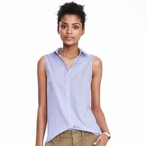 Banana Republic Riley Tailored Sleeveless Shirt Light Blue Size 0P